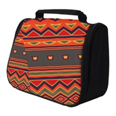 Boho Orange Tribal Pattern Full Print Travel Pouch (small) by SpinnyChairDesigns