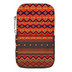 Boho Orange Tribal Pattern Waist Pouch (small) by SpinnyChairDesigns