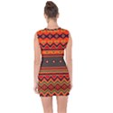 Boho Orange Tribal Pattern Lace Up Front Bodycon Dress View2