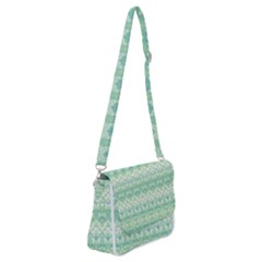 Boho Biscay Green Pattern Shoulder Bag With Back Zipper by SpinnyChairDesigns