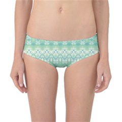 Boho Biscay Green Pattern Classic Bikini Bottoms by SpinnyChairDesigns