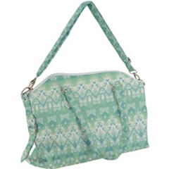 Boho Biscay Green Pattern Canvas Crossbody Bag by SpinnyChairDesigns