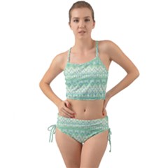 Boho Biscay Green Pattern Mini Tank Bikini Set by SpinnyChairDesigns