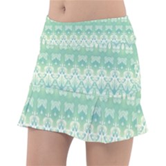 Boho Biscay Green Pattern Tennis Skorts by SpinnyChairDesigns