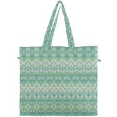 Boho Biscay Green Pattern Canvas Travel Bag by SpinnyChairDesigns