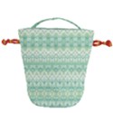 Boho Biscay Green Pattern Drawstring Bucket Bag View2