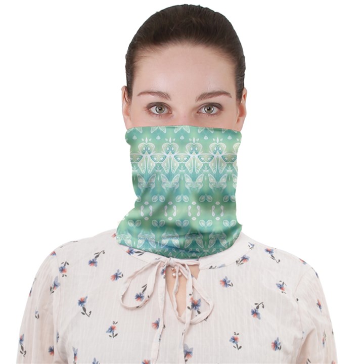 Boho Biscay Green Pattern Face Covering Bandana (Adult)