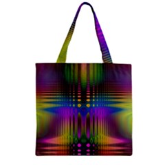 Abstract Psychedelic Pattern Zipper Grocery Tote Bag by SpinnyChairDesigns