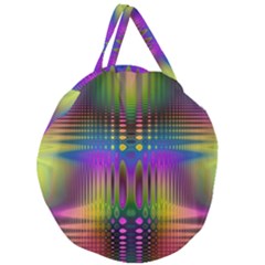 Abstract Psychedelic Pattern Giant Round Zipper Tote by SpinnyChairDesigns