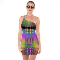 Abstract Psychedelic Pattern One Soulder Bodycon Dress by SpinnyChairDesigns