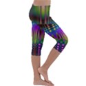 Abstract Psychedelic Pattern Kids  Lightweight Velour Capri Leggings  View3