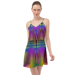 Abstract Psychedelic Pattern Summer Time Chiffon Dress by SpinnyChairDesigns