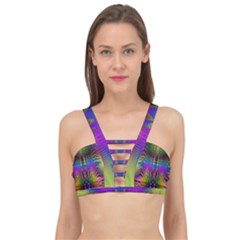 Abstract Psychedelic Pattern Cage Up Bikini Top by SpinnyChairDesigns