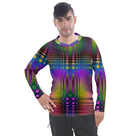 Abstract Psychedelic Pattern Men s Pique Long Sleeve Tee by SpinnyChairDesigns