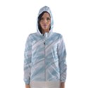 Light Blue Feathered Texture Women s Hooded Windbreaker View1