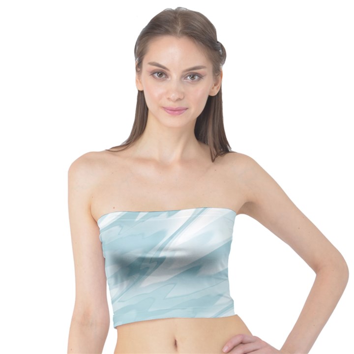 Light Blue Feathered Texture Tube Top