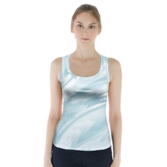 Light Blue Feathered Texture Racer Back Sports Top by SpinnyChairDesigns