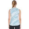 Light Blue Feathered Texture Mock Neck Shell Top View2