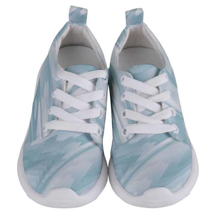 Light Blue Feathered Texture Kids  Lightweight Sports Shoes