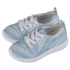 Light Blue Feathered Texture Kids  Lightweight Sports Shoes by SpinnyChairDesigns