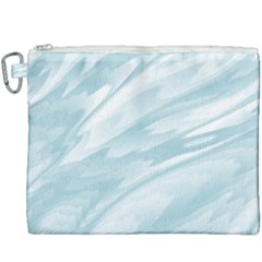 Light Blue Feathered Texture Canvas Cosmetic Bag (xxxl) by SpinnyChairDesigns