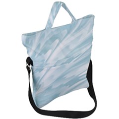 Light Blue Feathered Texture Fold Over Handle Tote Bag by SpinnyChairDesigns