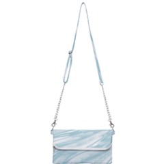 Light Blue Feathered Texture Mini Crossbody Handbag by SpinnyChairDesigns