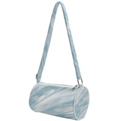 Light Blue Feathered Texture Mini Cylinder Bag by SpinnyChairDesigns