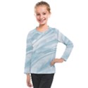 Light Blue Feathered Texture Kids  Long Mesh Tee View1