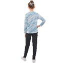 Light Blue Feathered Texture Kids  Long Mesh Tee View2