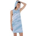 Light Blue Feathered Texture Racer Back Hoodie Dress View1