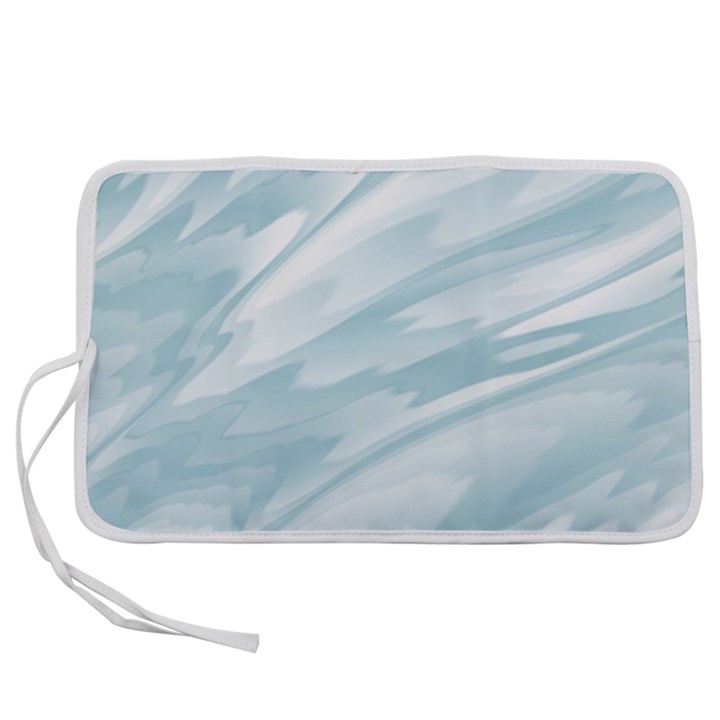 Light Blue Feathered Texture Pen Storage Case (S)