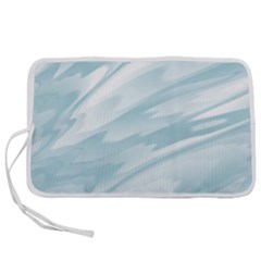 Light Blue Feathered Texture Pen Storage Case (m) by SpinnyChairDesigns