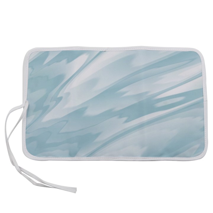 Light Blue Feathered Texture Pen Storage Case (M)