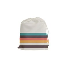 Classic Retro Stripes Drawstring Pouch (small) by tmsartbazaar