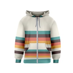 Classic Retro Stripes Kids  Zipper Hoodie by tmsartbazaar