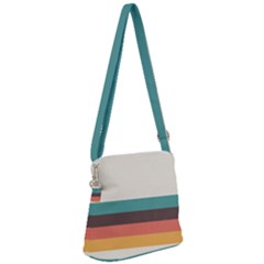 Classic Retro Stripes Zipper Messenger Bag by tmsartbazaar