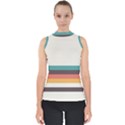 Classic Retro Stripes Mock Neck Shell Top View1