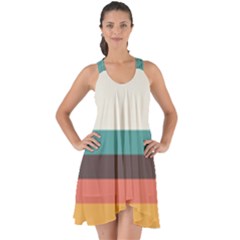 Classic Retro Stripes Show Some Back Chiffon Dress by tmsartbazaar