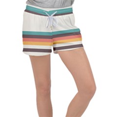 Classic Retro Stripes Velour Lounge Shorts by tmsartbazaar