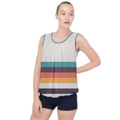 Classic Retro Stripes Bubble Hem Chiffon Tank Top by tmsartbazaar