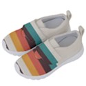 Classic Retro Stripes Kids  Velcro No Lace Shoes View2