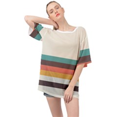 Classic Retro Stripes Oversized Chiffon Top by tmsartbazaar