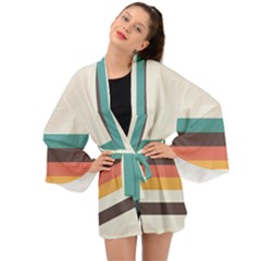 Classic Retro Stripes Long Sleeve Kimono by tmsartbazaar