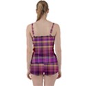 Magenta Gold Madras Plaid Tie Front Two Piece Tankini View2