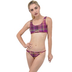 Magenta Gold Madras Plaid The Little Details Bikini Set by SpinnyChairDesigns