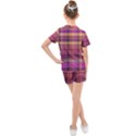 Magenta Gold Madras Plaid Kids  Mesh Tee and Shorts Set View2