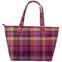 Magenta Gold Madras Plaid Back Pocket Shoulder Bag  View2