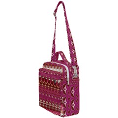 Boho Fuschia And Gold Pattern Crossbody Day Bag by SpinnyChairDesigns