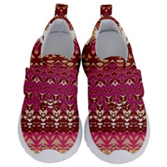 Boho Fuschia And Gold Pattern Kids  Velcro No Lace Shoes by SpinnyChairDesigns